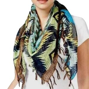 (NWT) Collection XIIX Women's Aztec Square Scarf Chopped Dill ONE SIZE